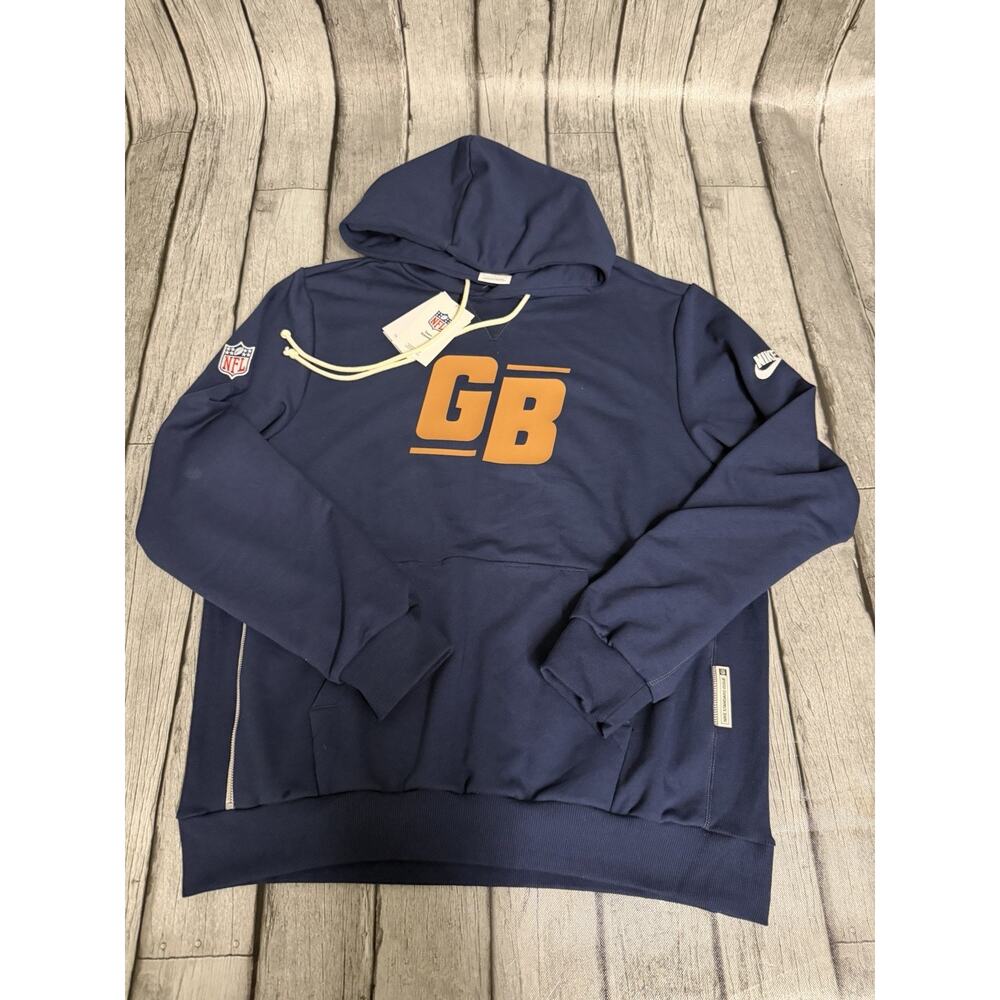 NWT Mens Nike Green Bay Packers Alt Offensive Set Play Sideline Hoodie Large Nav